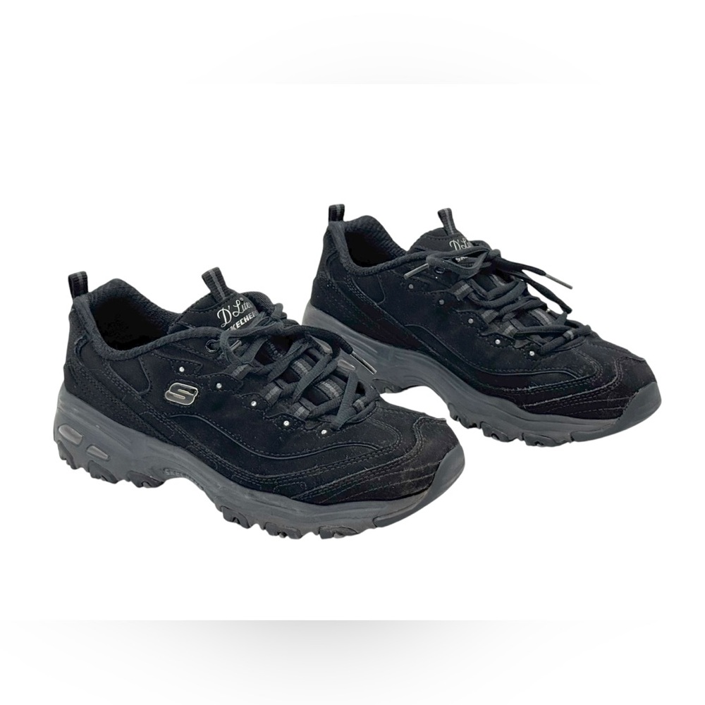 Skechers Women's Black D'Lites-Play on Fashion Sneaker - Size 7.5